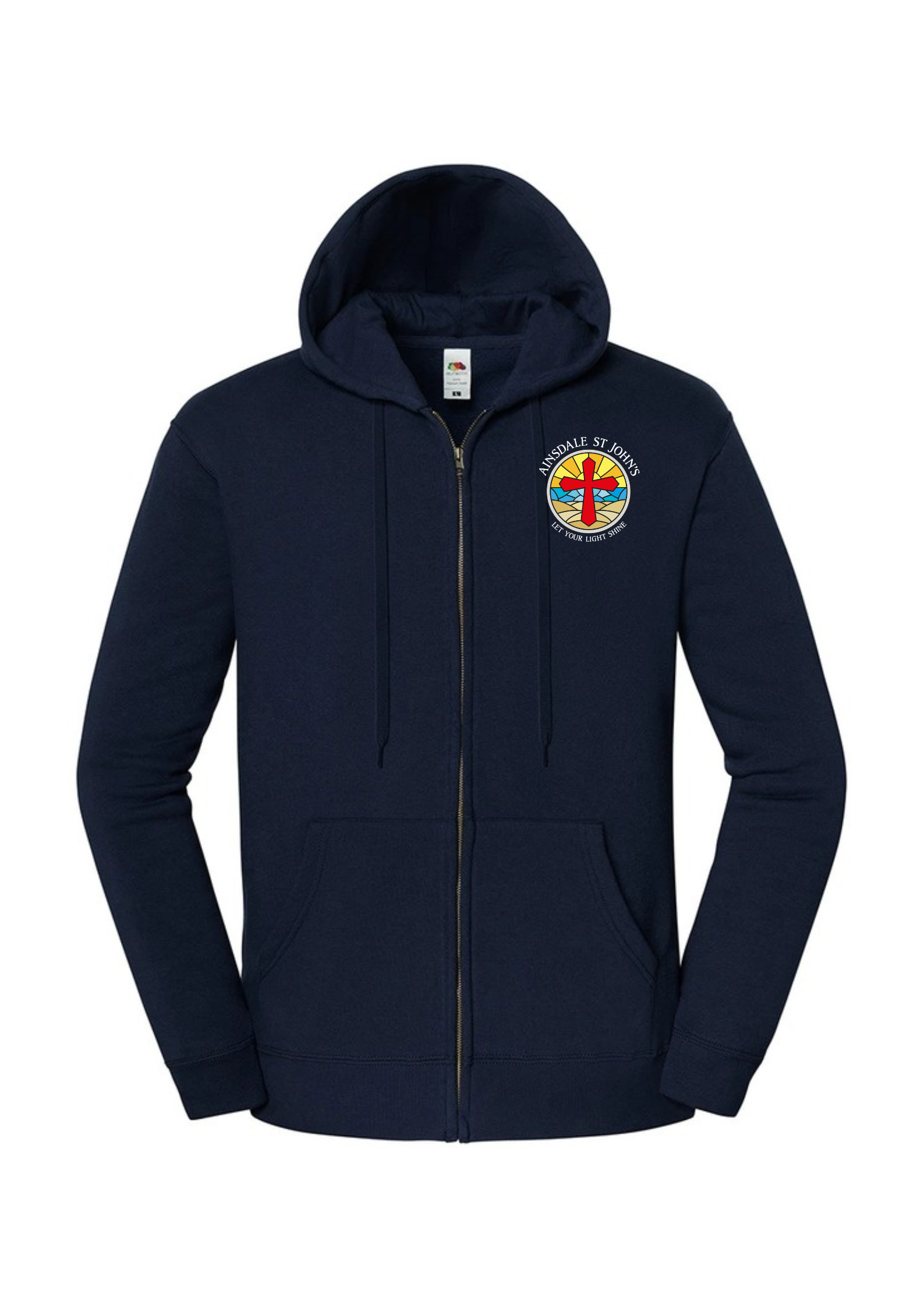 Ainsdale St John's staff navy sweat jacket with school crest on left breast