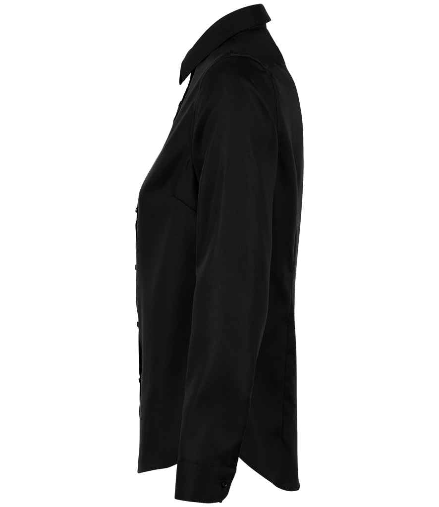 NEOBLU Ladies Blaise Long Sleeve Shirt | Deep Black - Lancashire Teamwear