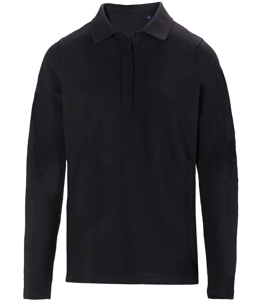 NEOBLU Ladies Owen Long Sleeve Piqué Polo Shirt | Deep Black - Lancashire Teamwear