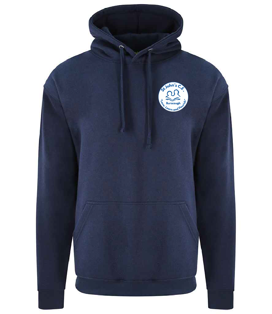 Burscough St Johns Plain Navy Thick Cotton Hoodie (Navy)
