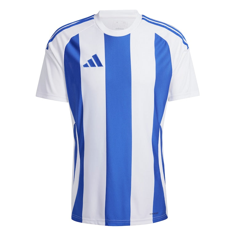adidas Striped 24 SS Shirt - White/Team Royal Blue