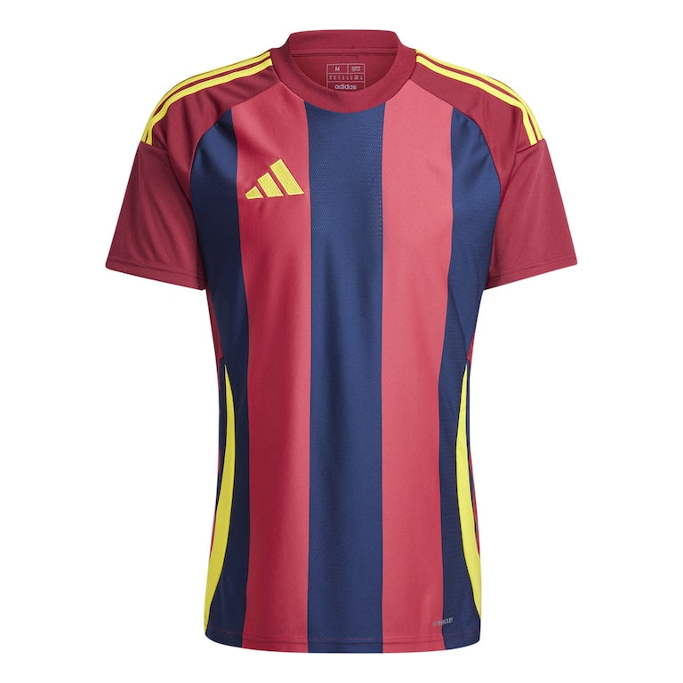 adidas Striped 24 SS Shirt - Team Navy Blue/Team Coll Burgundy/Team Yellow