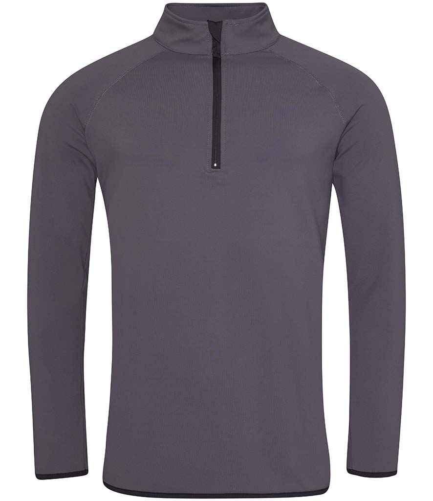 AWDis Cool Half Zip Sweat Top Charcoal/Jet Black