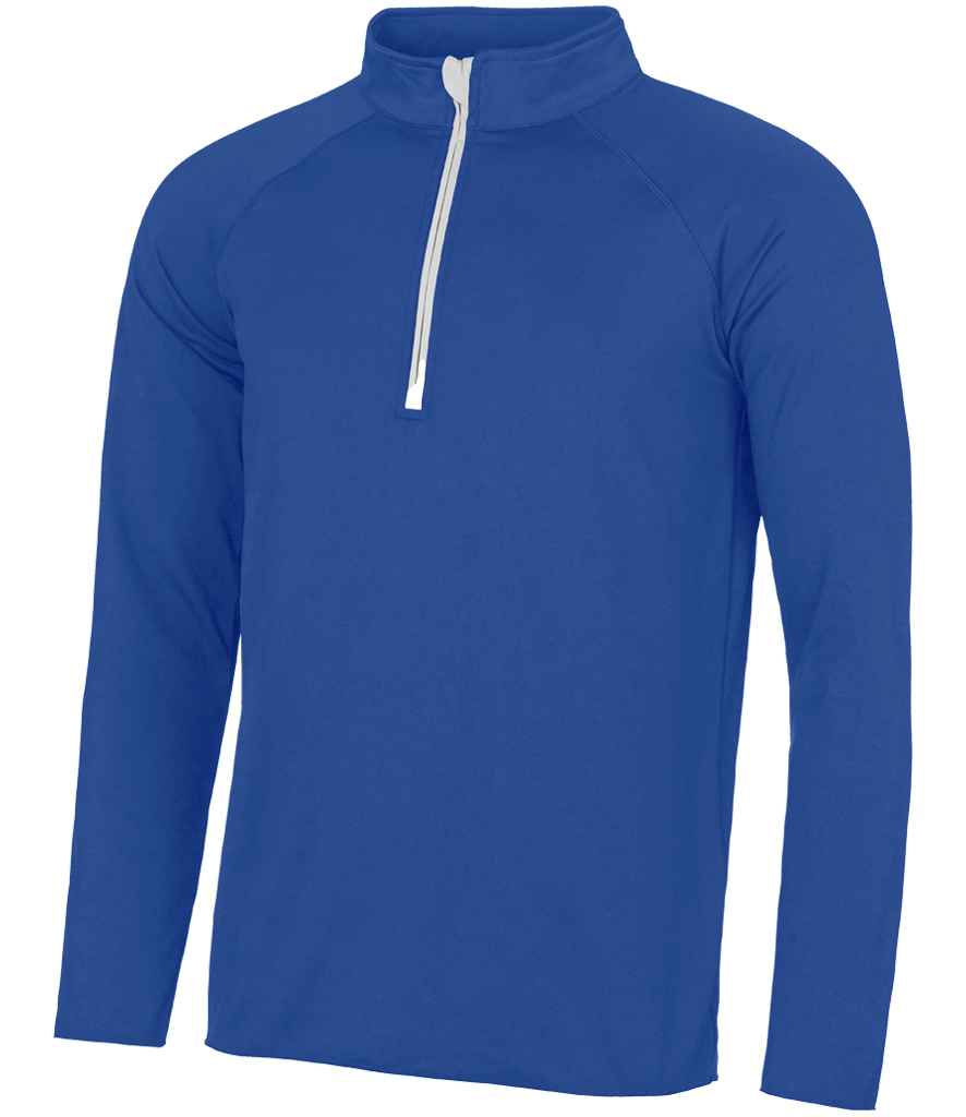 AWDis Cool Half Zip Sweat Top Royal Blue/Arctic White