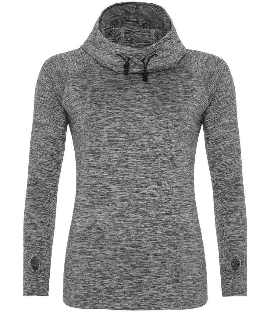 AWDis Ladies Cool Cowl Neck Top Grey Melange