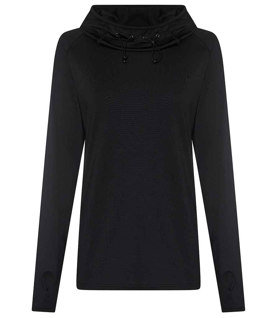 AWDis Ladies Cool Cowl Neck Top Jet Black