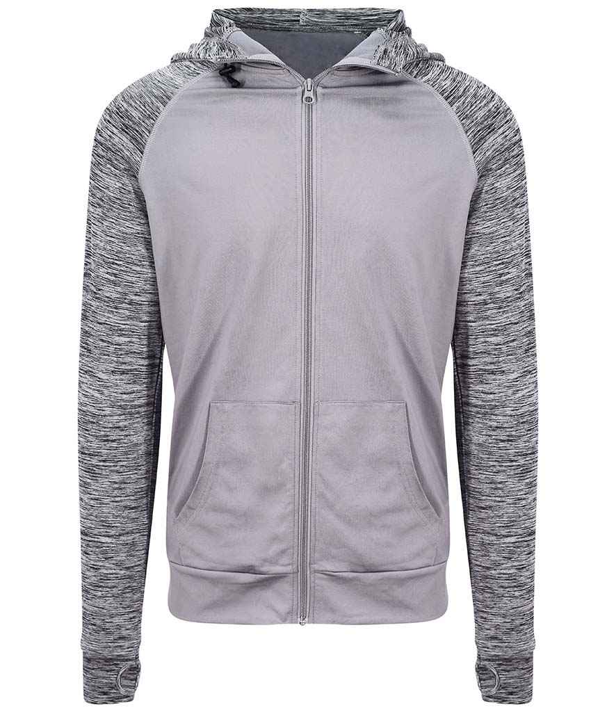 AWDis Cool Contrast Zoodie Grey/Grey Melange