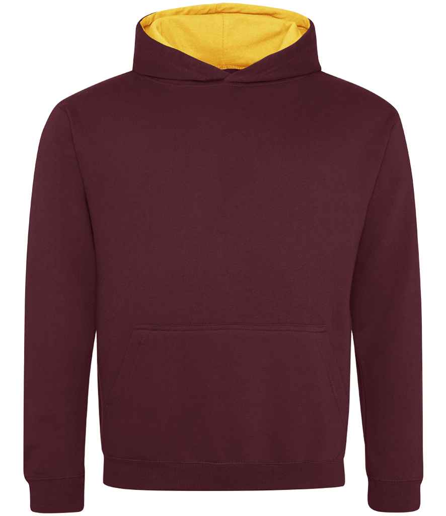 AWDis Kids Varsity Hoodie Burgundy/Gold