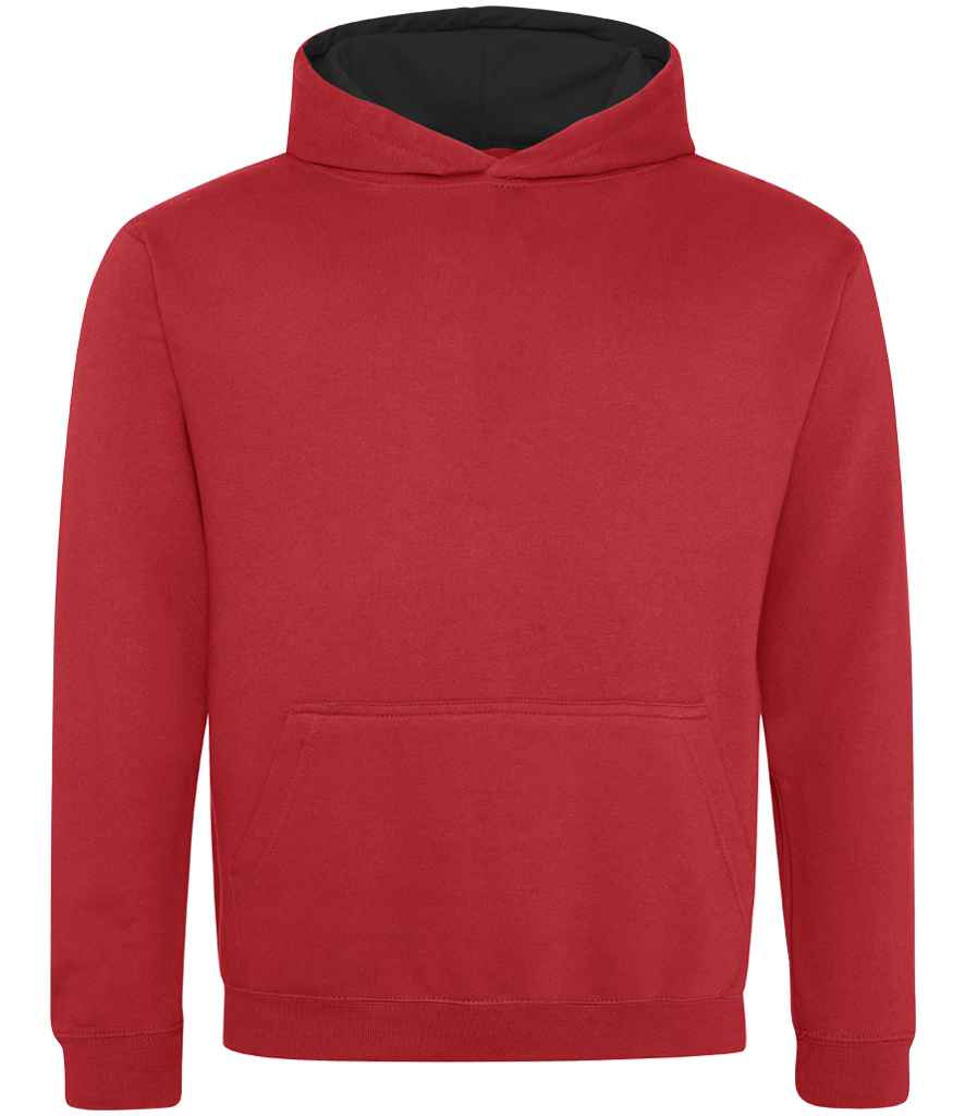AWDis Kids Varsity Hoodie Fire Red/Jet Black