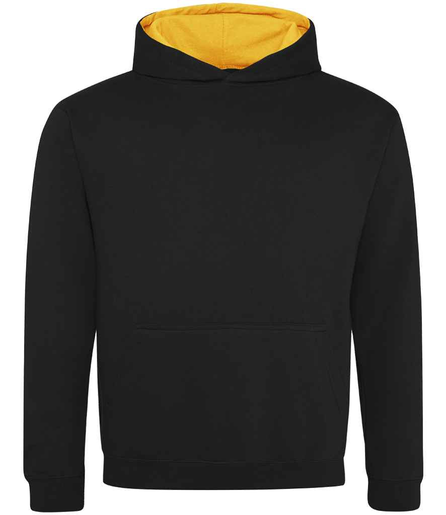 AWDis Kids Varsity Hoodie Jet Black/Gold