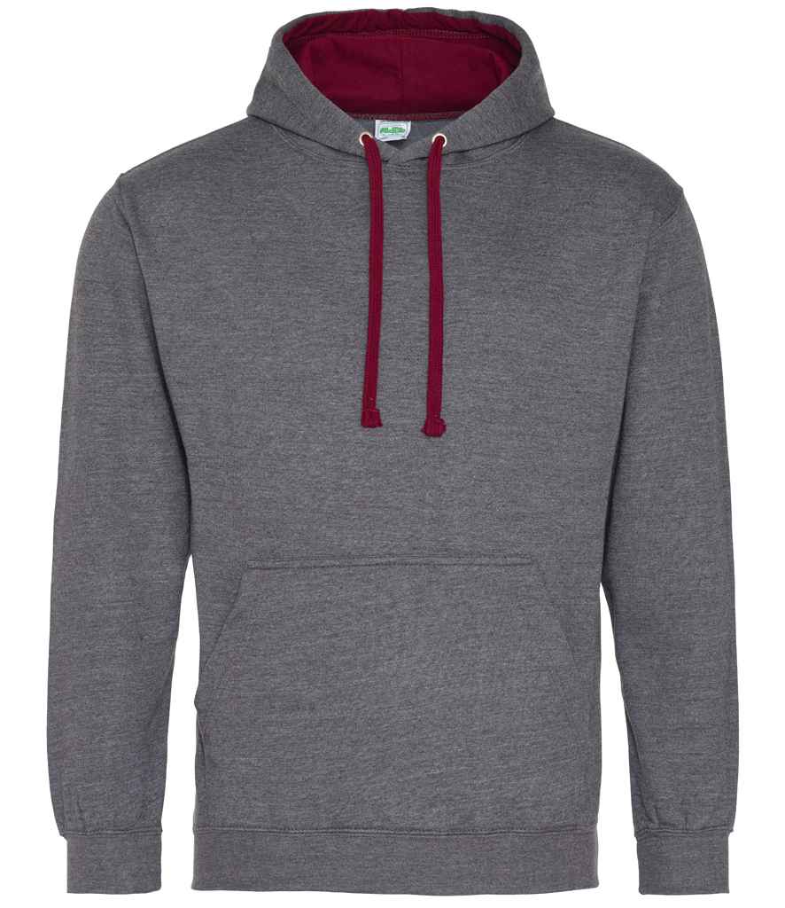 AWDis Varsity Hoodie | Charcoal/Burgundy Charcoal/Burgundy