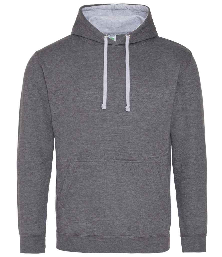 AWDis Varsity Hoodie | Charcoal/Heather Grey Charcoal/Heather Grey