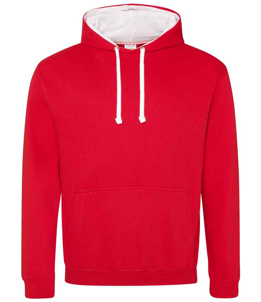 AWDis Varsity Hoodie | Fire Red/Arctic White Fire Red/Arctic White