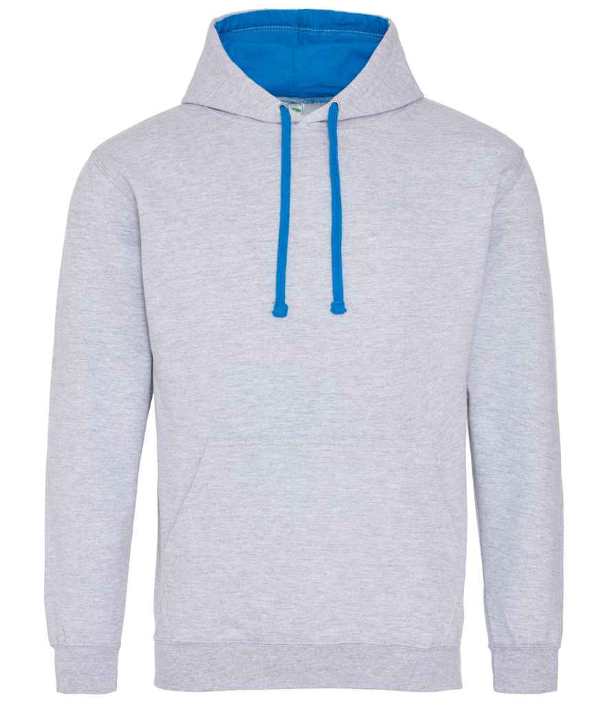 AWDis Varsity Hoodie | Heather Grey/Sapphire Blue Heather Grey/Sapphire Blue