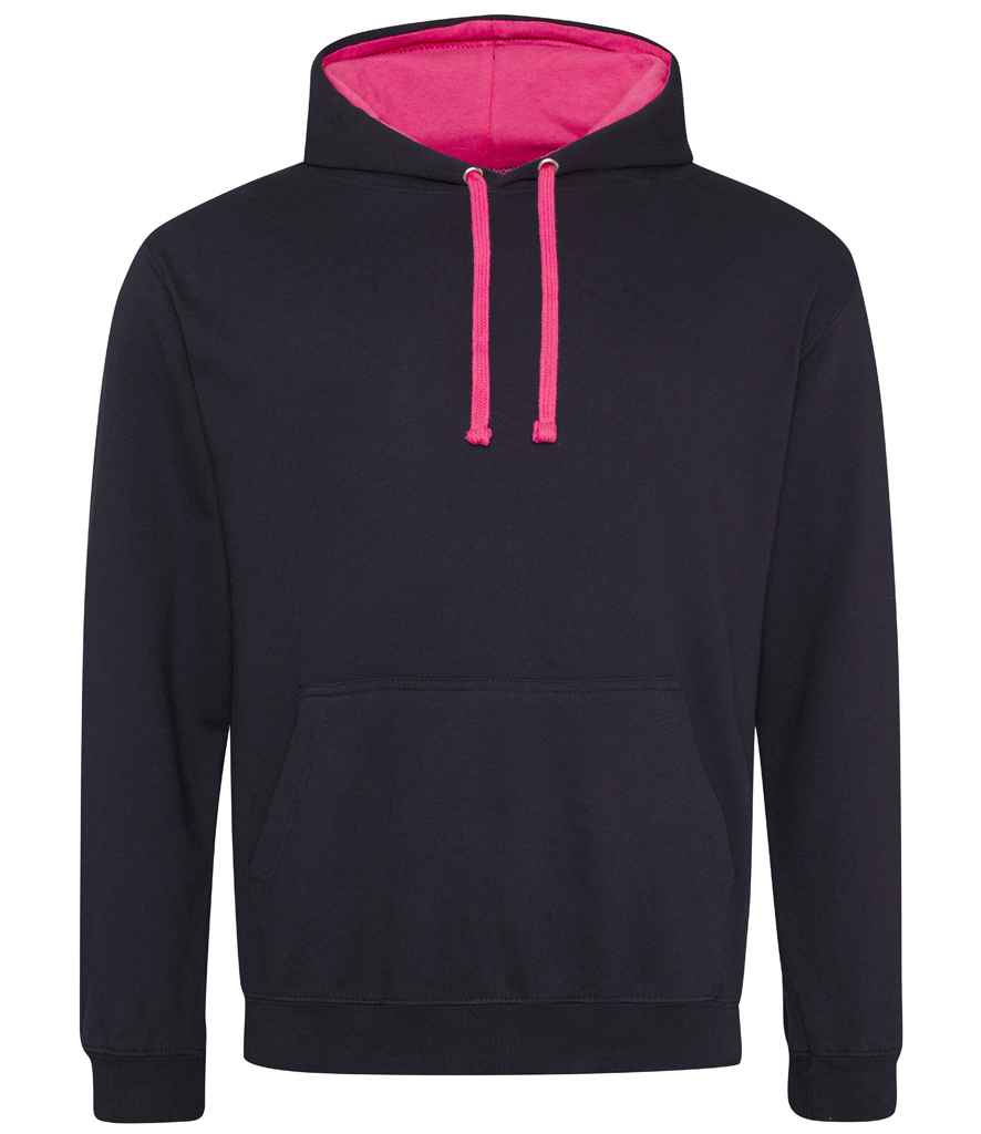 AWDis Varsity Hoodie | Jet Black/Hot Pink Jet Black/Hot Pink