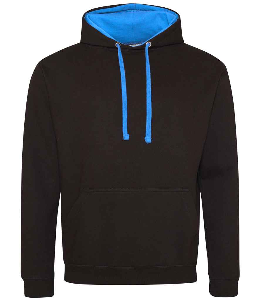 AWDis Varsity Hoodie | Jet Black/Sapphire Blue Jet Black/Sapphire Blue
