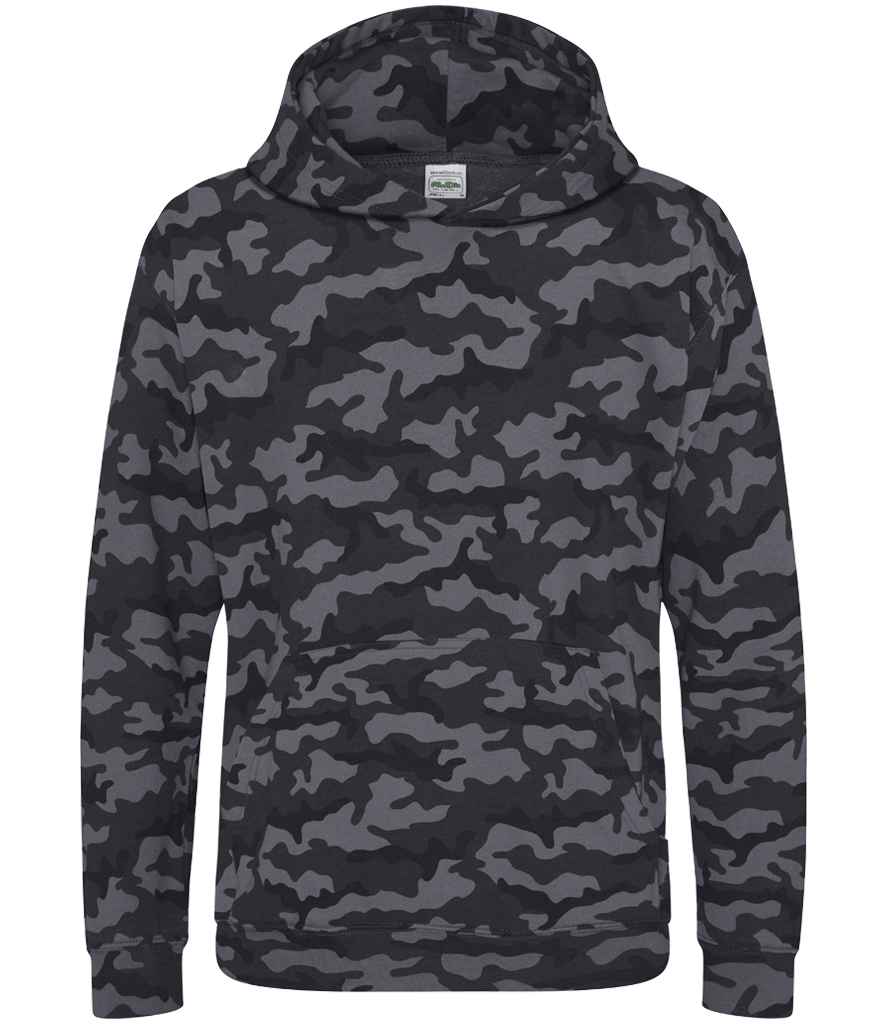 AWDis Kids Camo Hoodie Black Camo