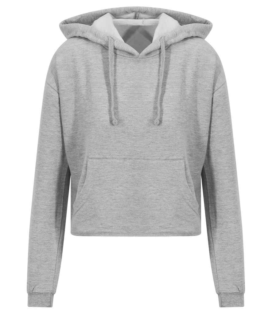 AWDis Ladies Cropped Hoodie Heather Grey