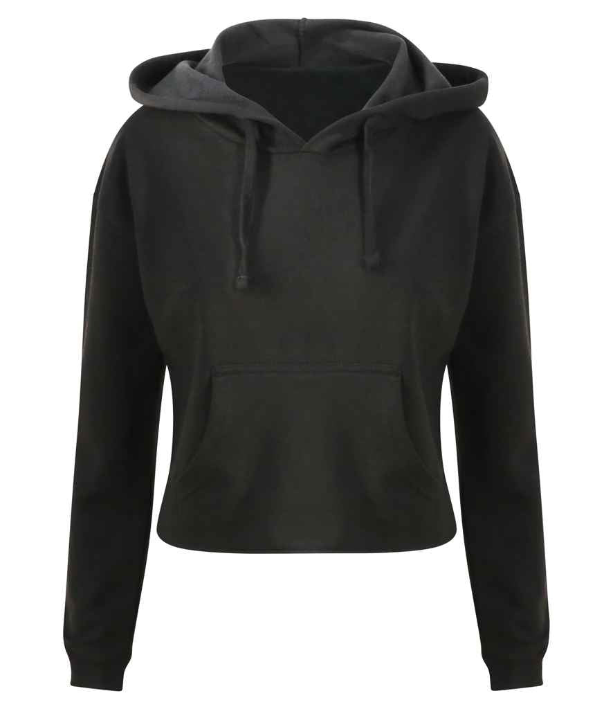 AWDis Ladies Cropped Hoodie Jet Black