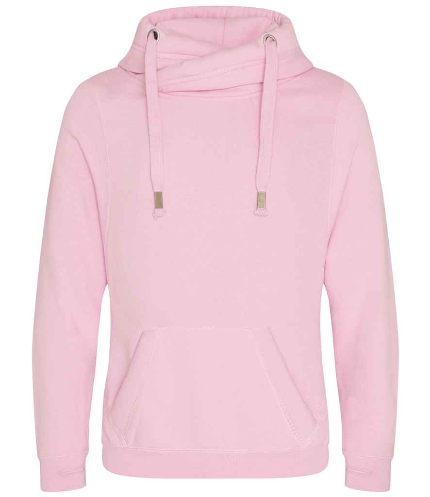 AWDis Cross Neck Hoodie Baby Pink