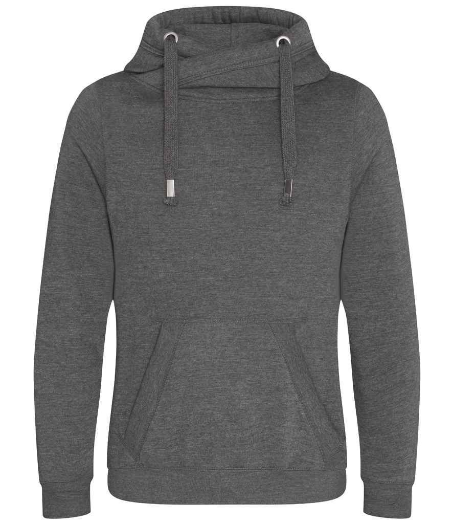 AWDis Cross Neck Hoodie Charcoal