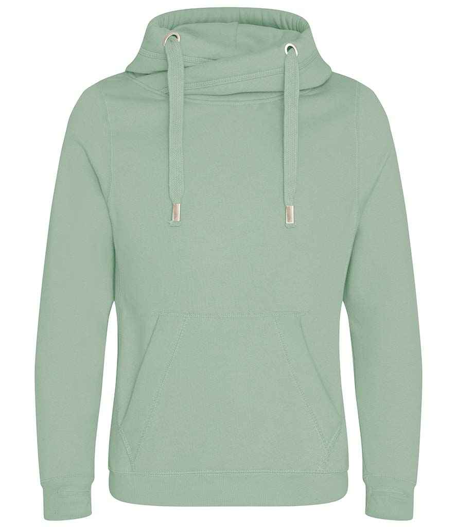 AWDis Cross Neck Hoodie Dusty Green