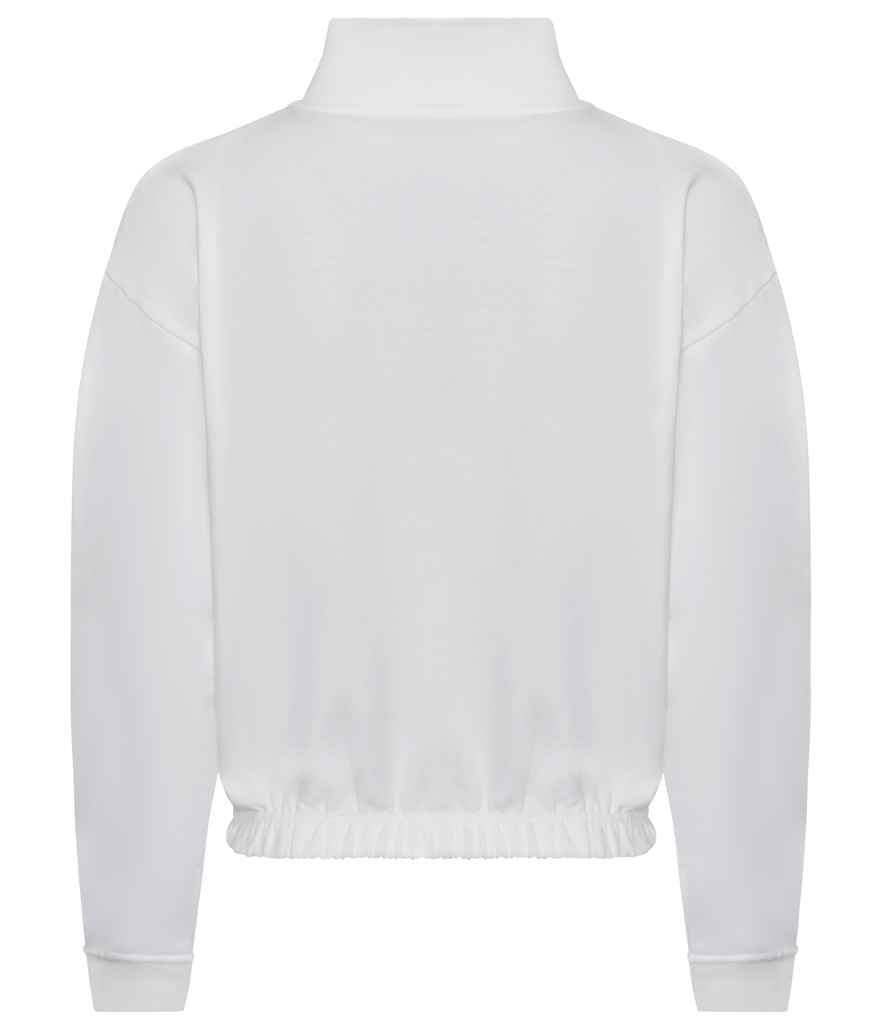 AWDis Ladies Cropped 1/4 Zip Sweatshirt | Arctic White - Just Hoods - Lancashire Teamwear