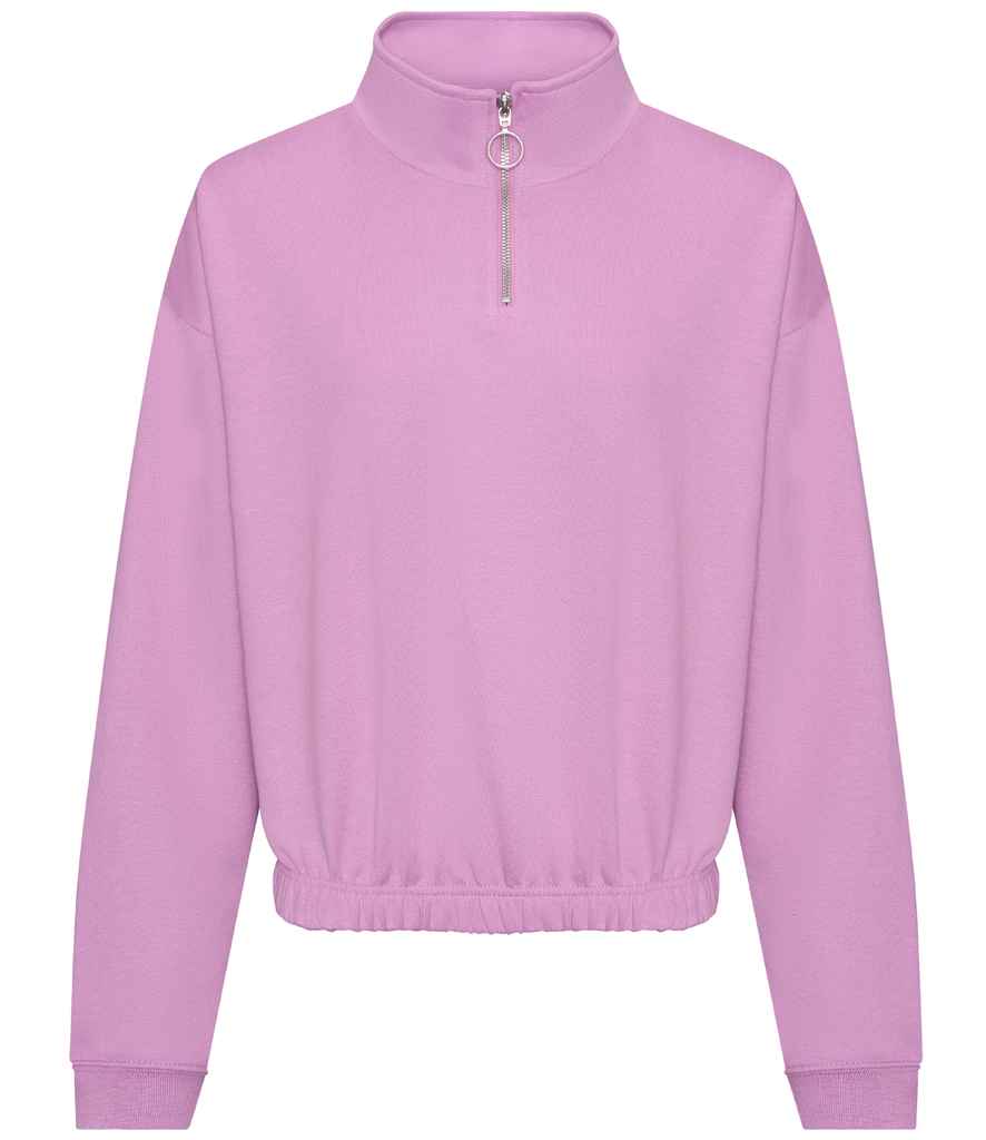 AWDis Ladies Cropped 1/4 Zip Sweatshirt | Lavender - Just Hoods - Lancashire Teamwear