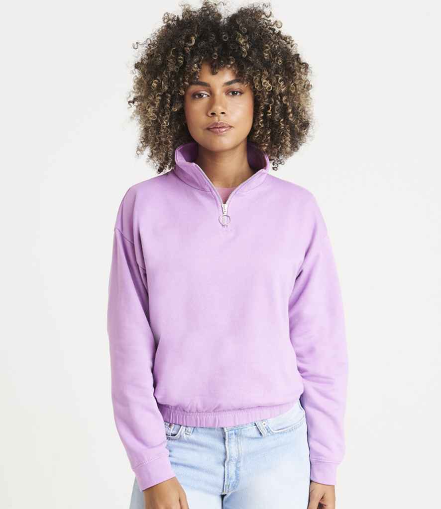 AWDis Ladies Cropped 1/4 Zip Sweatshirt | Lavender - Just Hoods - Lancashire Teamwear