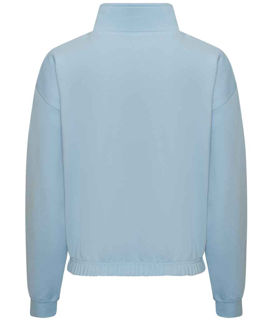 AWDis Ladies Cropped 1/4 Zip Sweatshirt | Sky Blue - Just Hoods - Lancashire Teamwear