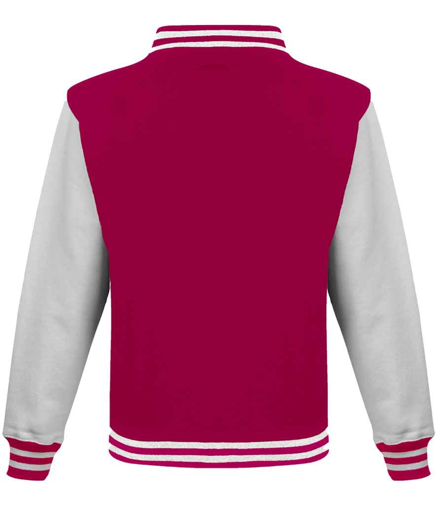 AWDis Varsity Jacket | Hot Pink/White - Just Hoods - Lancashire Teamwear