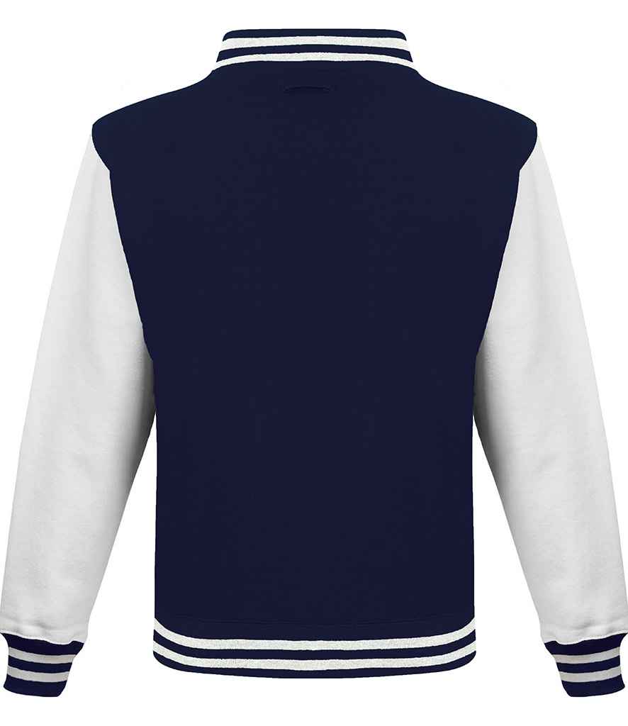 AWDis Varsity Jacket | Oxford Navy/White - Just Hoods - Lancashire Teamwear