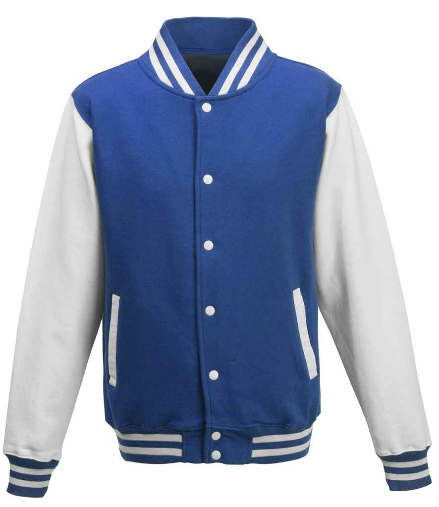 AWDis Varsity Jacket | Royal Blue/White - Just Hoods - Lancashire Teamwear