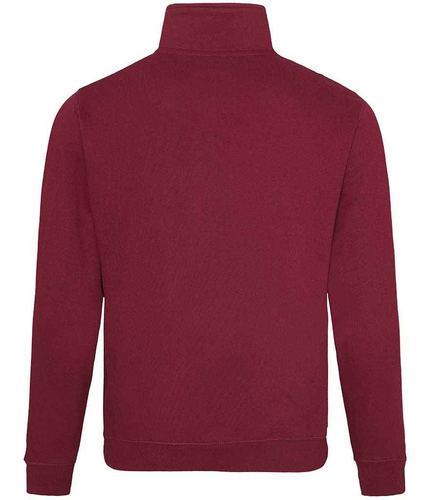 AWDis Sophomore Zip Neck Sweatshirt | Burgundy - Just Hoods - Lancashire Teamwear