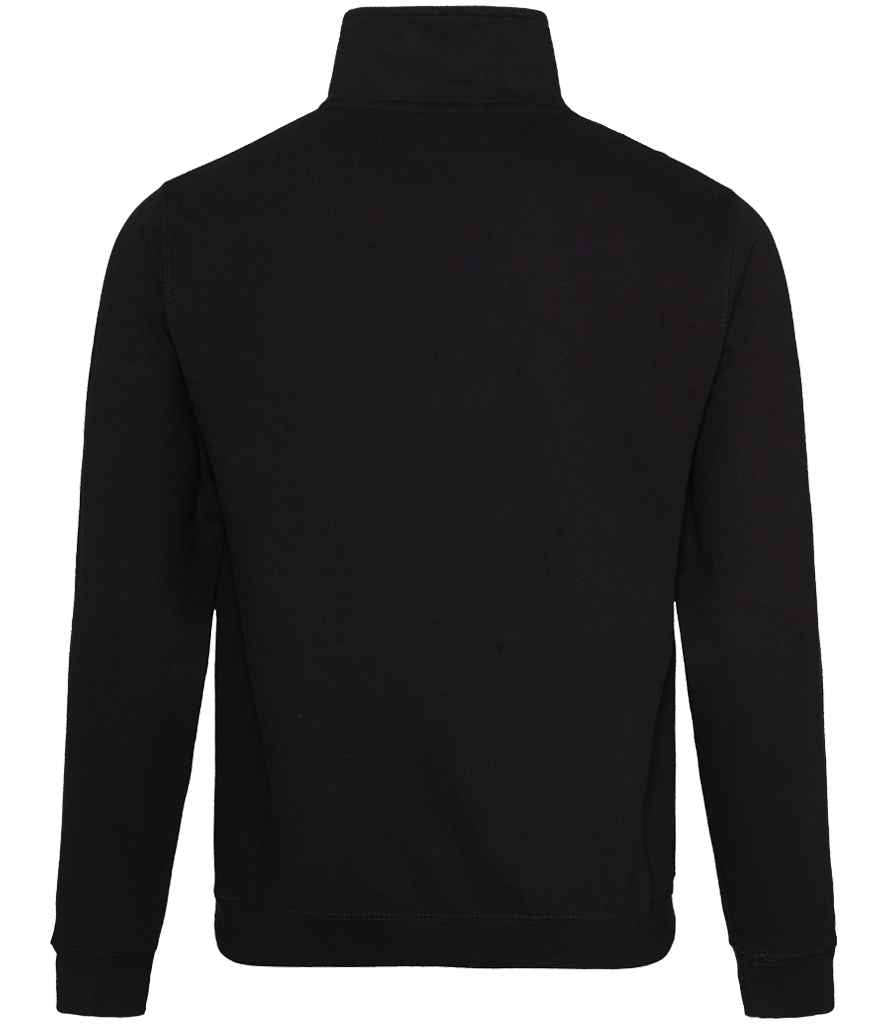 AWDis Sophomore Zip Neck Sweatshirt | Deep Black - Just Hoods - Lancashire Teamwear