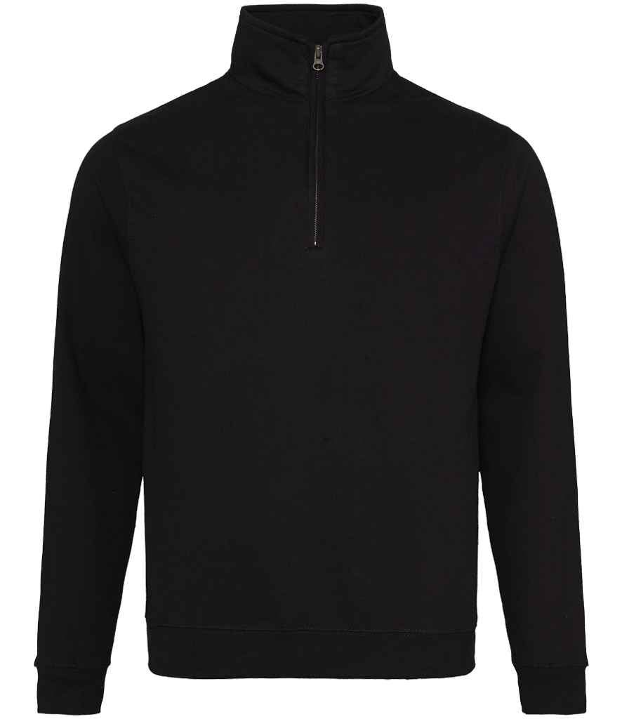 AWDis Sophomore Zip Neck Sweatshirt Deep Black