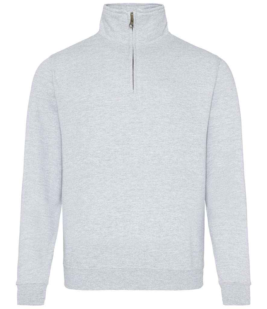AWDis Sophomore Zip Neck Sweatshirt Heather Grey
