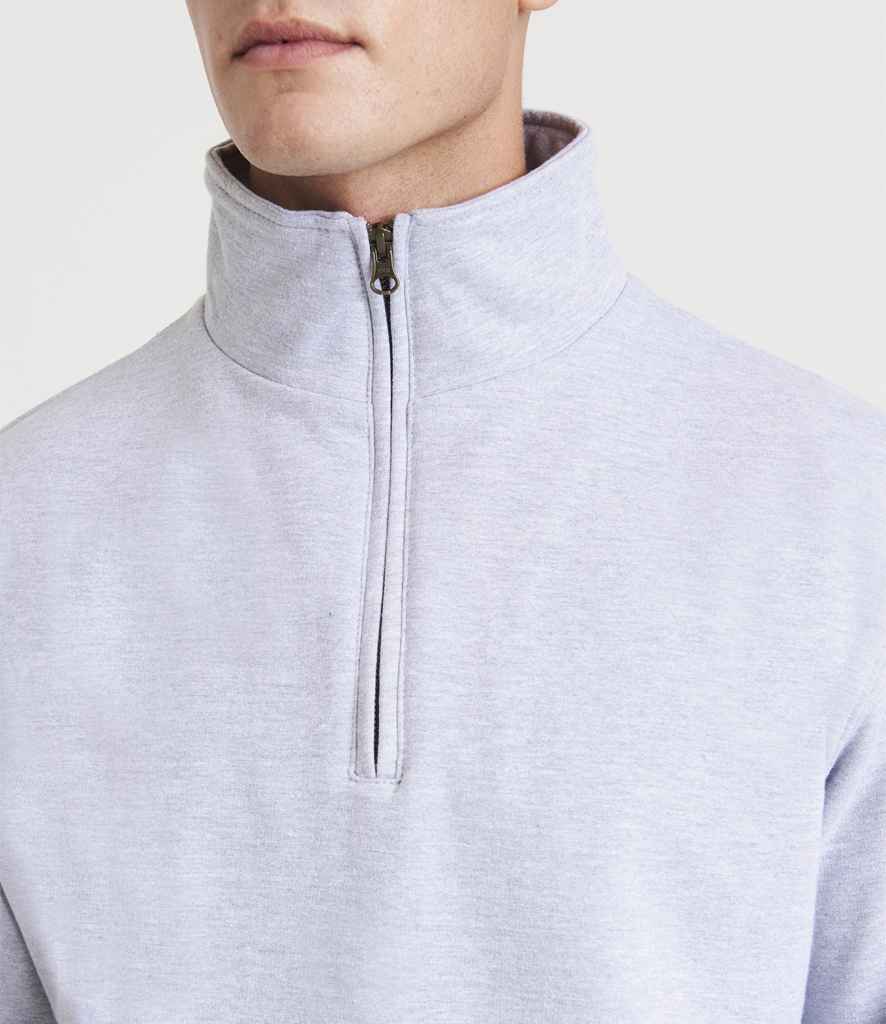 AWDis Sophomore Zip Neck Sweatshirt | Heather Grey - Just Hoods - Lancashire Teamwear