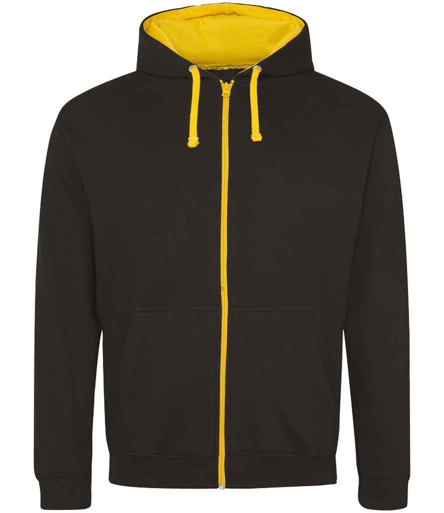 AWDis Varsity Zoodie | Jet Black/Gold - Just Hoods Hood - Lancashire Teamwear