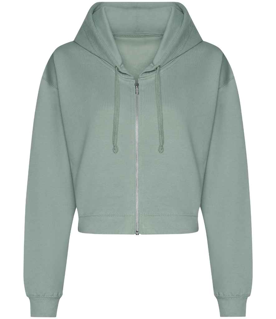 AWDis Ladies Cropped Zoodie | Dusty Green - Just Hoods Hood - Lancashire Teamwear