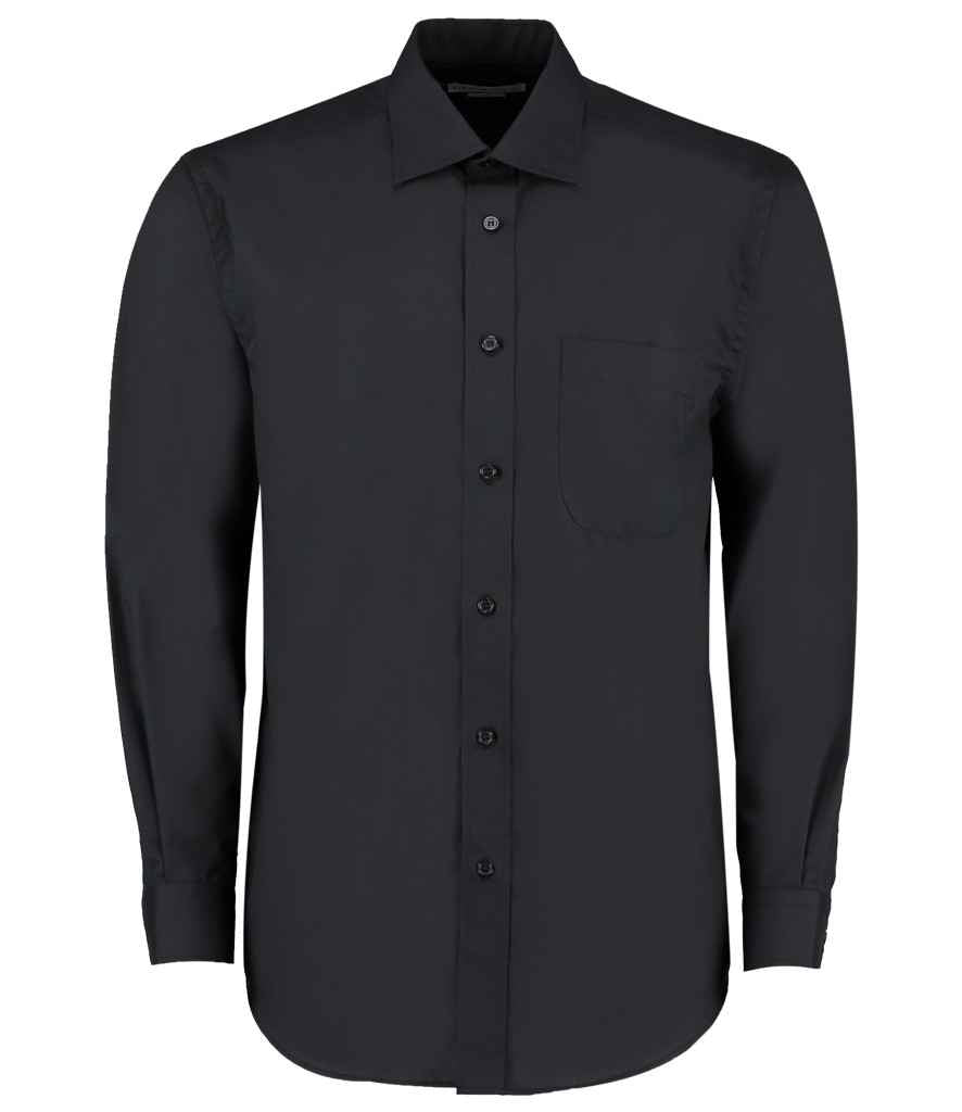 Kustom Kit Long Sleeve Classic Fit Business Shirt Black
