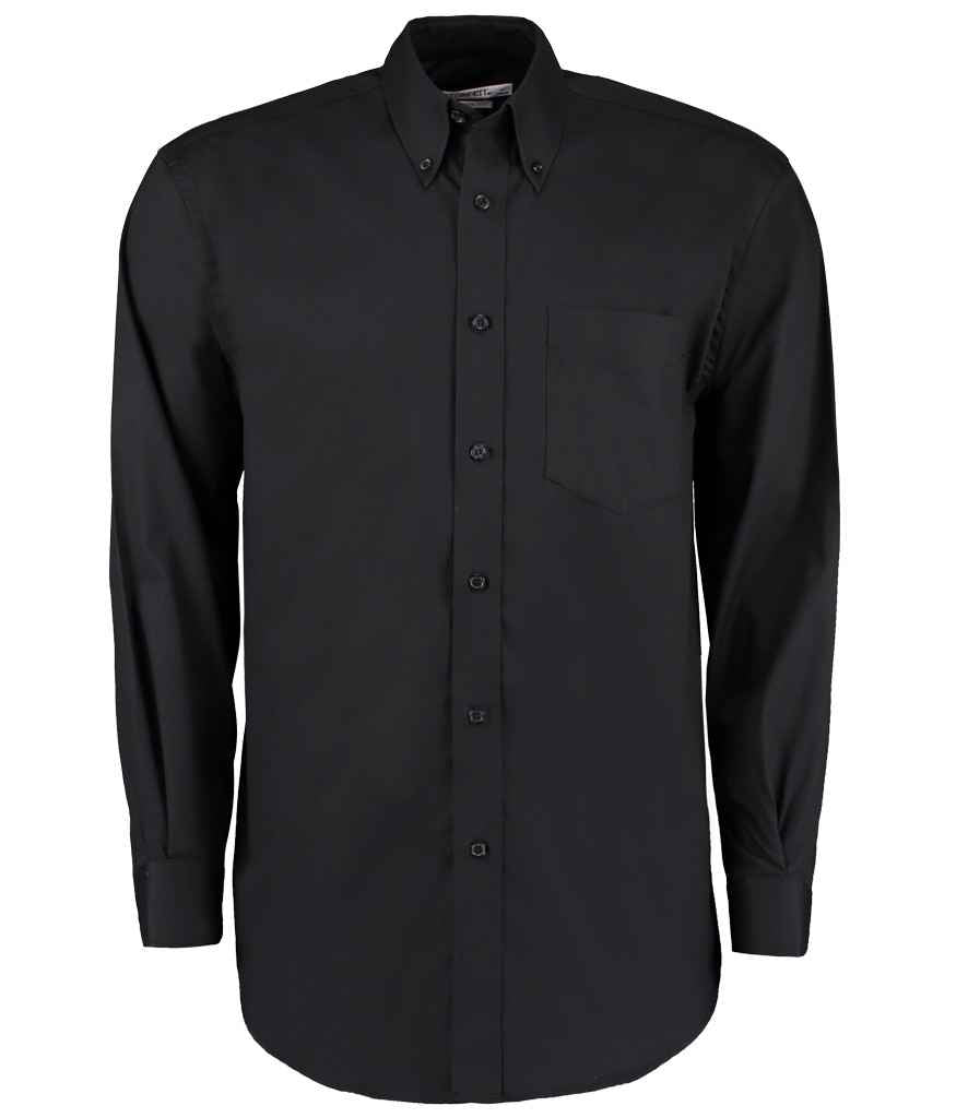 Kustom Kit Premium Long Sleeve Classic Fit Oxford Shirt | Black Black