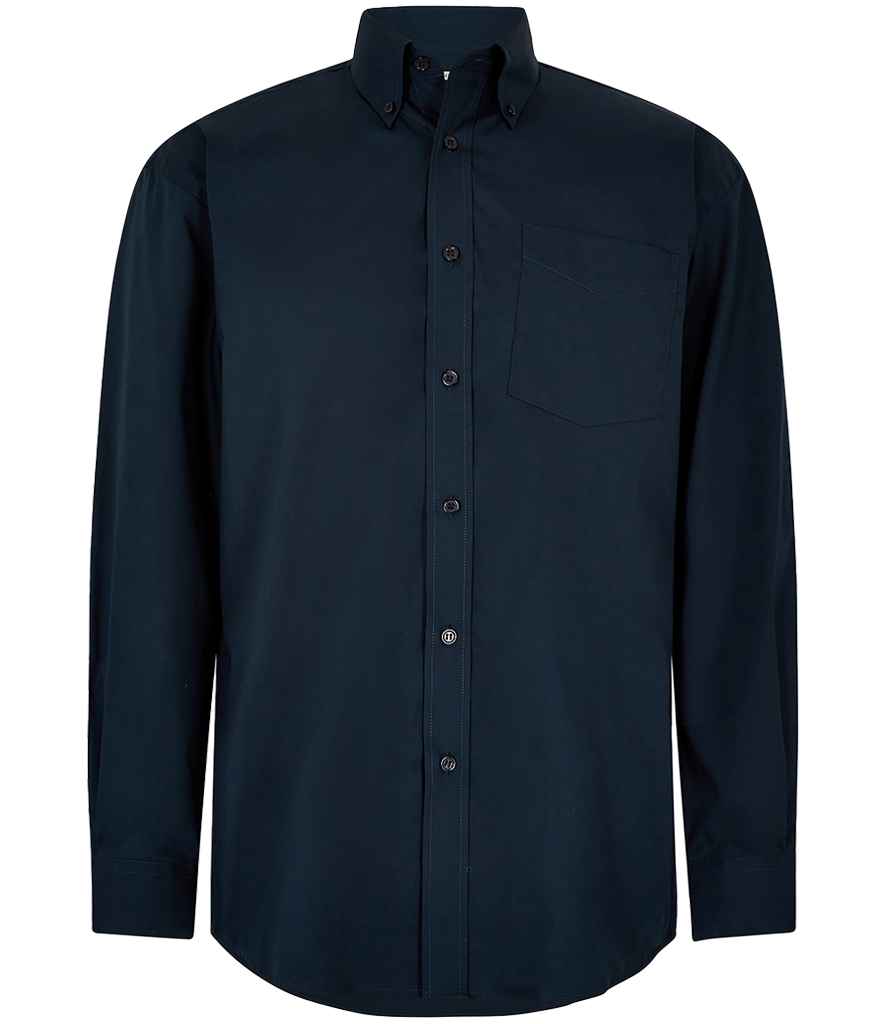 Kustom Kit Premium Long Sleeve Classic Fit Oxford Shirt | Dark Navy Dark Navy