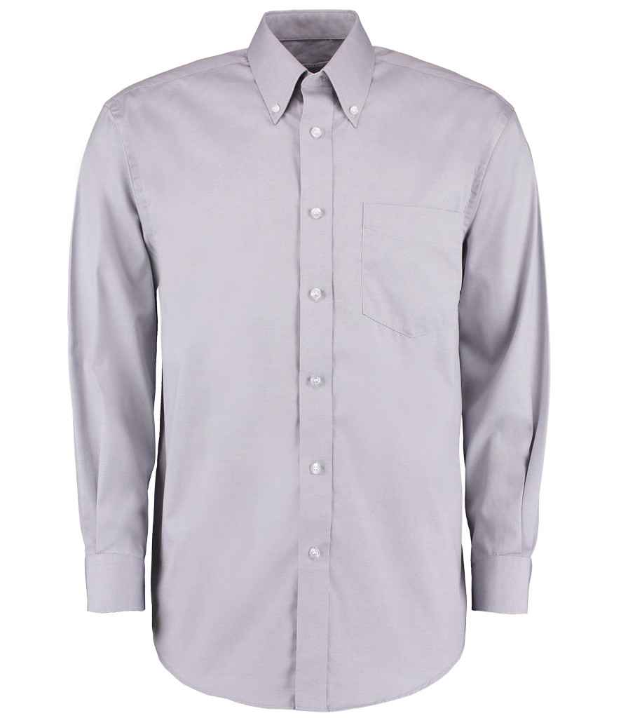 Kustom Kit Premium Long Sleeve Classic Fit Oxford Shirt | Silver Silver