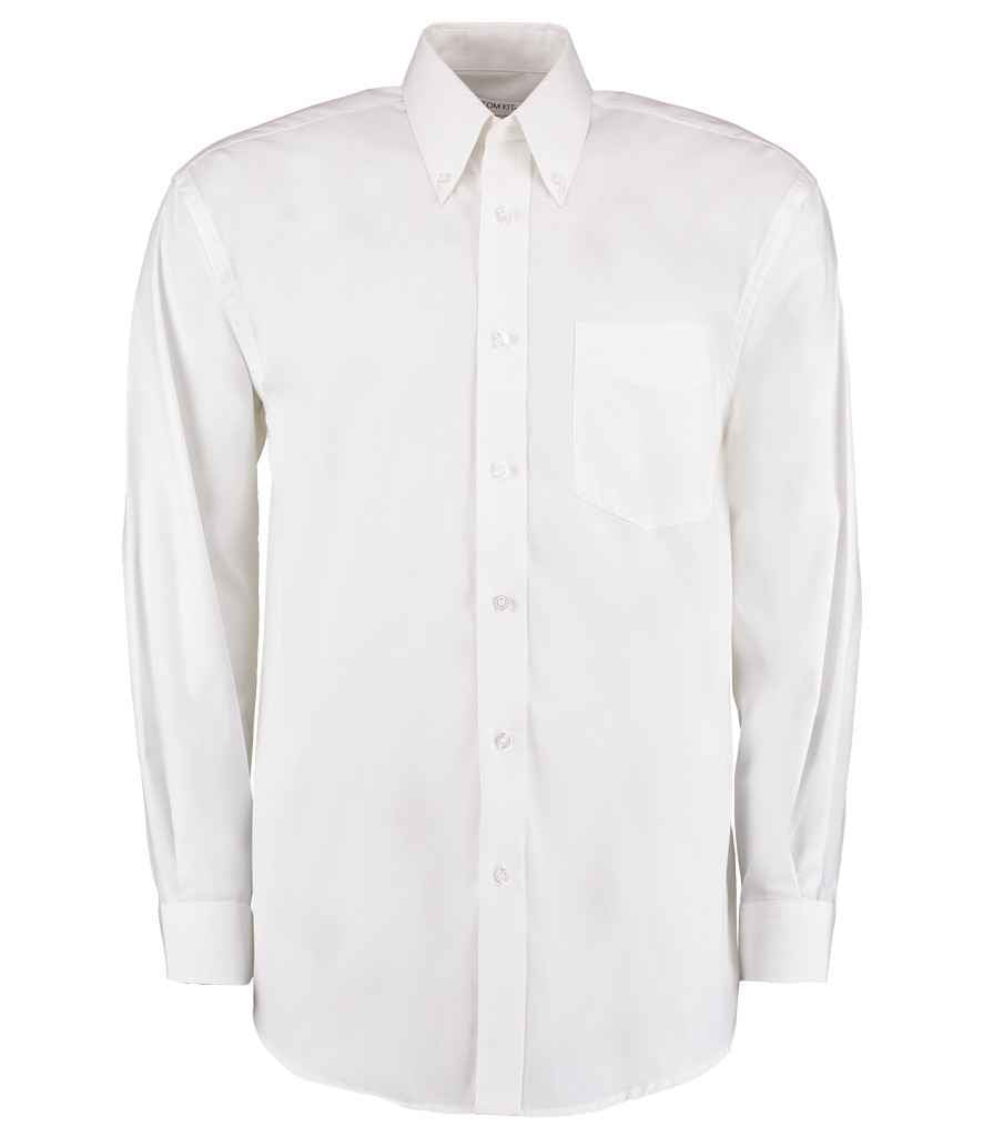 Kustom Kit Premium Long Sleeve Classic Fit Oxford Shirt | White White