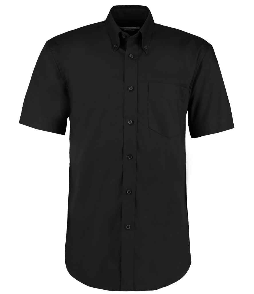 Kustom Kit Premium Short Sleeve Classic Fit Oxford Shirt | Black Black