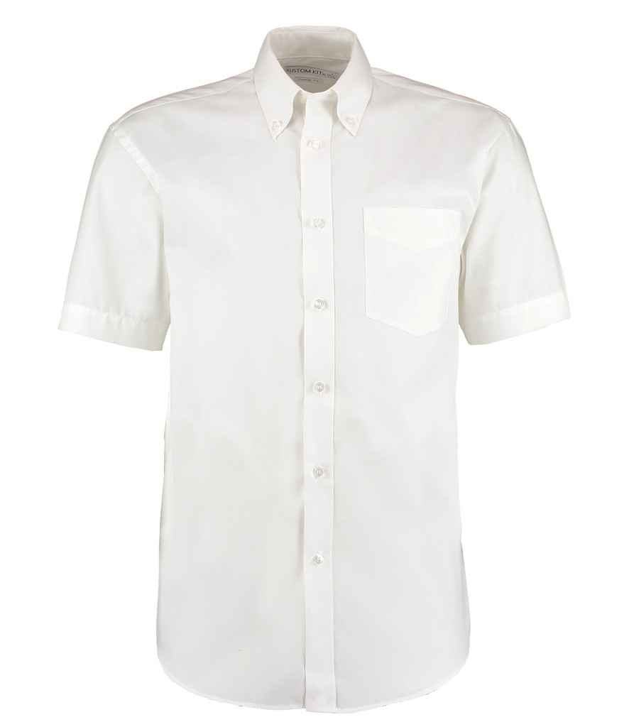 Kustom Kit Premium Short Sleeve Classic Fit Oxford Shirt | White White