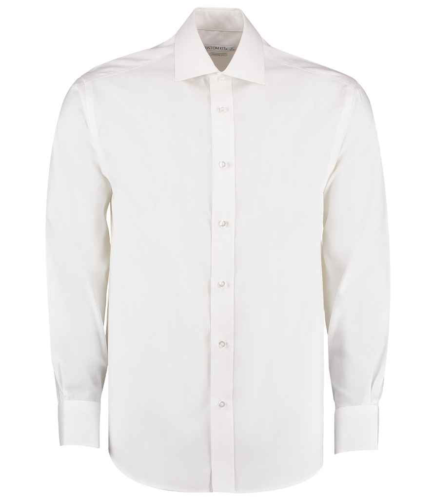 Kustom Kit Premium Long Sleeve Classic Fit Oxford Shirt White