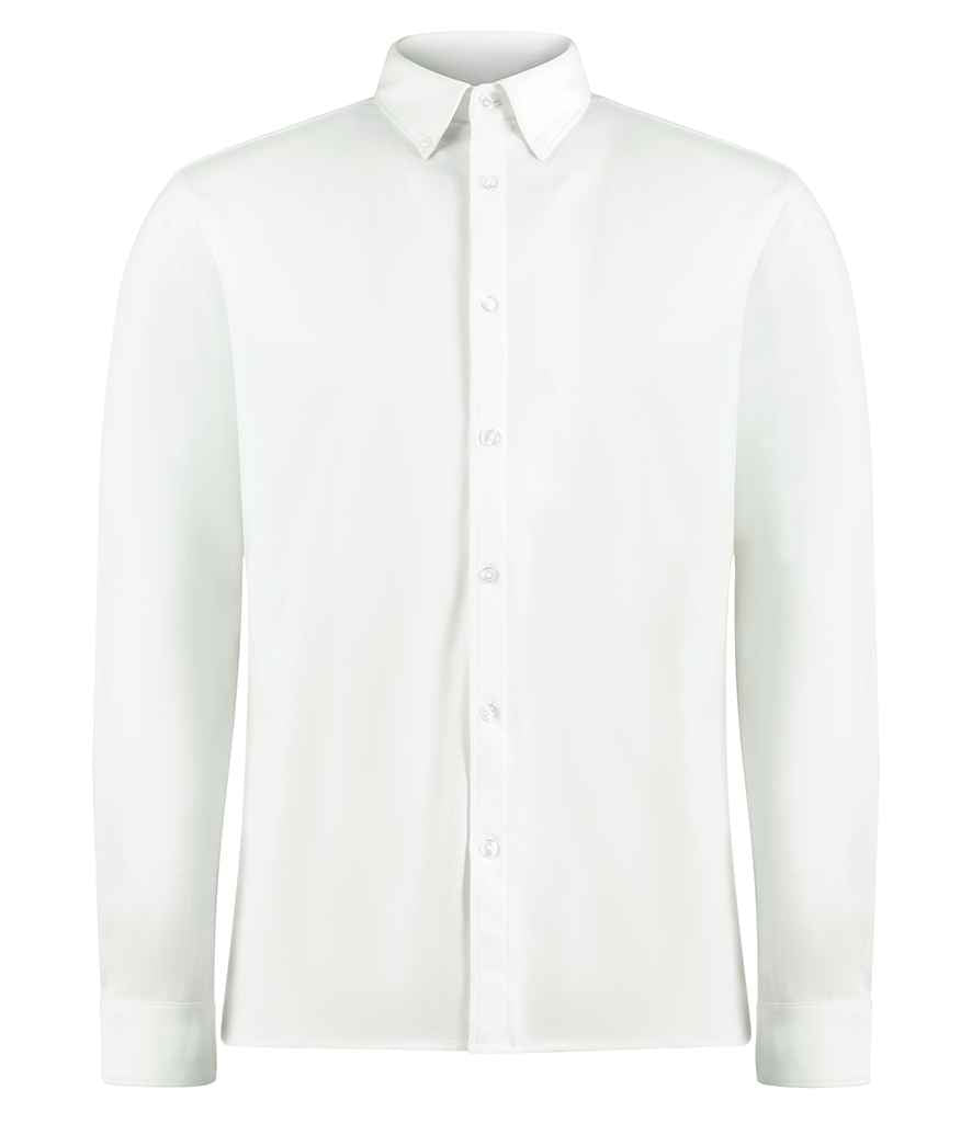 Kustom Kit Long Sleeve Superwash® 60°C Piqué Shirt White
