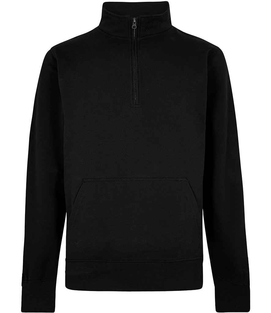 Kustom Kit Regular Fit 1/4 Zip Piqué Sweatshirt Black